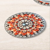 Fancy Orange Juwelen-Look Runder Pappuntersetzer (Angewinkelt)