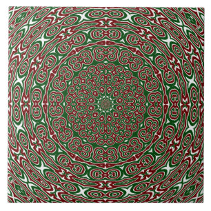 Fancy Ornate Maximalist Groovy Weihnachten Mandala Fliese