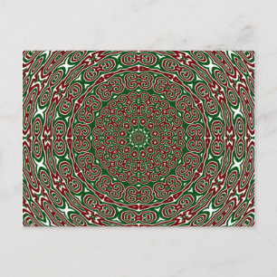 Fancy Ornate Maximalist Groovy Weihnachts-Mandala Postkarte