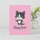 Fancy Pants Smoking-Katze Prost Dankeskarte (Stehend Vorderseite)