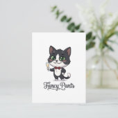Fancy Pants Smoking-Katze Prost Postkarte (Stehend Vorderseite)