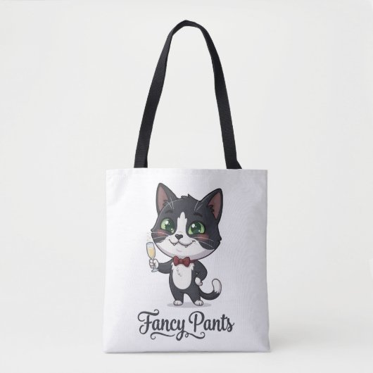 Fancy Pants Smoking-Katze Prost Tasche (Vorderseite)