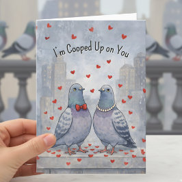 Fancy Pigeons bird lovers Valentine Feiertagskarte