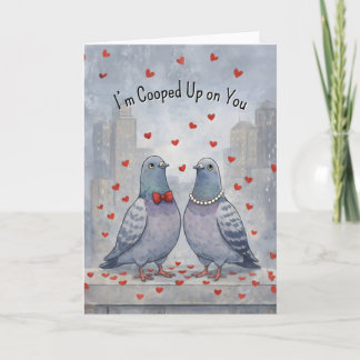 Fancy Pigeons bird lovers Valentine Feiertagskarte
