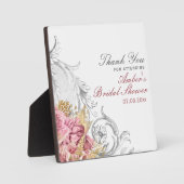 Fancy Pink Florale Hochzeitsshower Fotoplatte (Vorderseite)