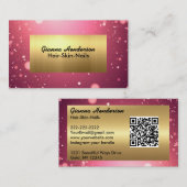 Fancy Pink Glitter And Gold  Visitenkarte (Vorne/Hinten)