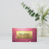 Fancy Pink Glitter und Gold Visitenkarte (Stehend Vorderseite)