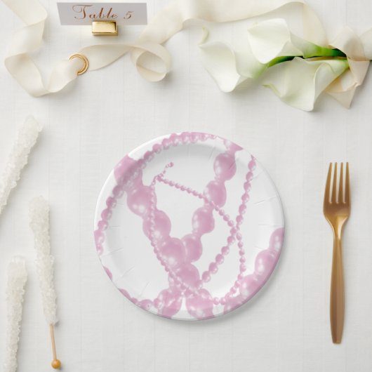 Fancy Pink Perlen Papier Teller (Hochzeit)