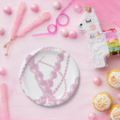 Fancy Pink Perlen Papier Teller (Party)
