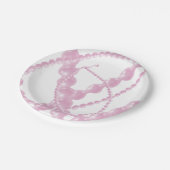 Fancy Pink Perlen Papier Teller (Schrägansicht)