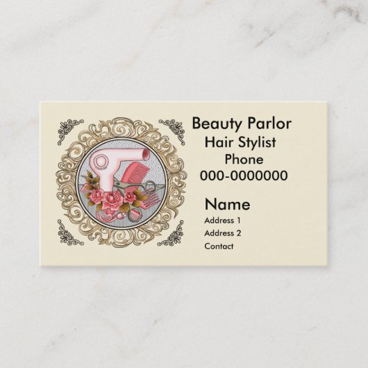 Fancy Pink Roses Visagistin Terminkarte (Vorderseite)