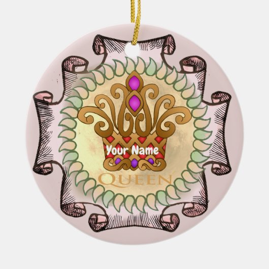 Fancy Queen Krone Keramik Ornament (Vorne)