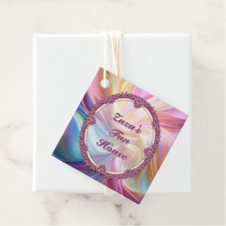 Fancy Rahmen Farbige Pastell Seide Personalisieren Geschenkanhänger