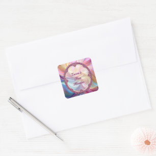 Fancy Rahmen Farbige Pastell Seide Personalisieren Quadratischer Aufkleber