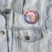 Fancy Rahmenfarbe Bunt Pastell Seide Personalisier Button (Beispiel)
