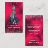 Fancy Red Opulent Seamstress Business Card Visitenkarte (Vorne/Hinten)