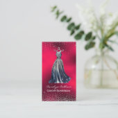 Fancy Red Opulent Seamstress Business Card Visitenkarte (Stehend Vorderseite)