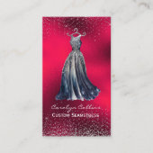 Fancy Red Opulent Seamstress Business Card Visitenkarte (Vorderseite)