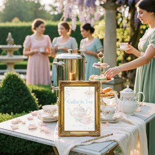 Fancy Regency Kaffee & Tee Liebe braut sich zusamm Einladung