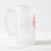 Fancy rotes Herz Mattglas Bierglas (Links)
