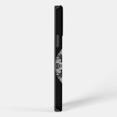 Fancy-Runddesign auf Schwarz. iPhone Hülle (Rechte Seite)