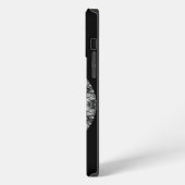 Fancy-Runddesign auf Schwarz. iPhone Hülle (Linke Seite)
