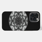 Fancy-Runddesign auf Schwarz. iPhone Hülle (Rückseite (Horizontal))
