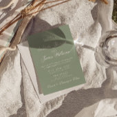 Fancy Sage Green Luxury Boho Modern Wedding Einladung