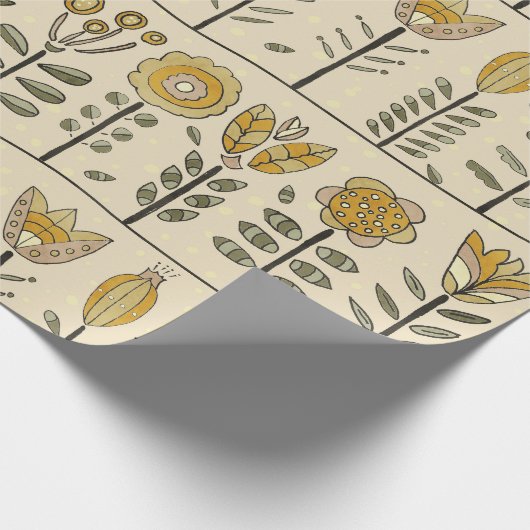 Fancy Scandinavian Flowers Geschenkpapier (Ecke)