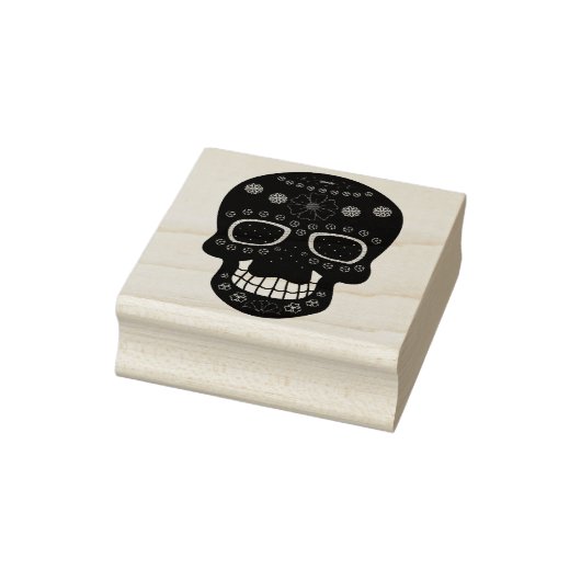 Fancy Schädel Gummistempel (Stempel)
