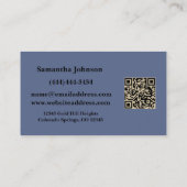 Fancy Schieferblau mit Gold-Schlüssel-QR-Code Immo Visitenkarte (Rückseite)