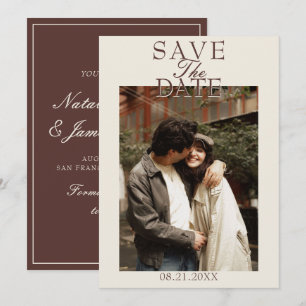 Fancy Schokolade Braun Old Money Foto Hochzeit Save The Date