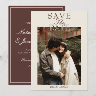 Fancy Schokolade Braun Old Money Foto Hochzeit Save The Date