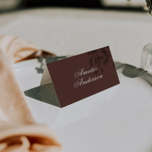 Fancy Schokoladen-Braun-Old-Money-Hochzeitsplatzka Tischnummer