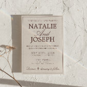 Fancy Schokoladenbraun Old Money QR Code Hochzeit  Einladung