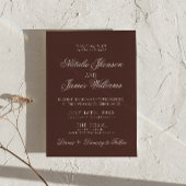 Fancy Schokoladenbraun Old Money QR Code Hochzeit Einladung