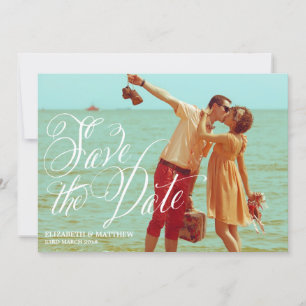 Fancy Schrift Foto Save the Date Ankündigung
