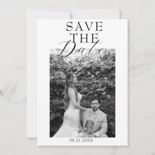 Fancy Schwarz-Weiß-Foto-Hochzeit im Stil des alten Save The Date