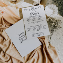 Fancy Schwarze und Weiße Florale Boho-Hochzeitsdet