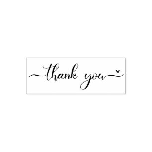 Fancy Script Danke Herz Permastempel