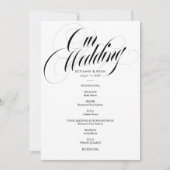 Fancy Script Hochzeitsprogramm Einladung (Vorderseite)