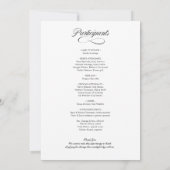 Fancy Script Hochzeitsprogramm Einladung (Rückseite)