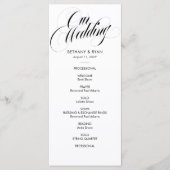 Fancy Script Hochzeitsprogramm Programm (Vorderseite)
