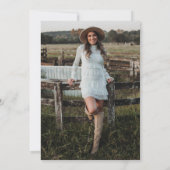 Fancy Script Lila Abschlussfeier Einladung (Rückseite)