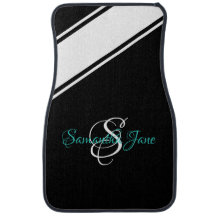 Fancy Script Race Stripe Girls Monogram Black