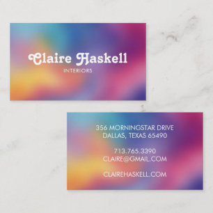 Fancy Script Regenbogen Unschärfe Chic Elegant Far Visitenkarte