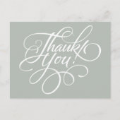 Fancy Script Silver Gray Thank You Card Postkarte (Vorderseite)