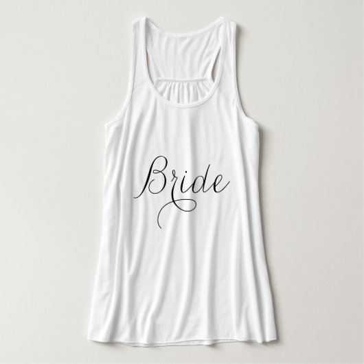 Fancy Script Typografie "Braut" Tank Top (Design Vorderseite)