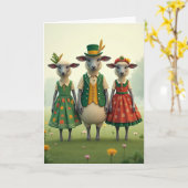 Fancy Sheep Meadow Folk Card Karte (Gelbe Blume)