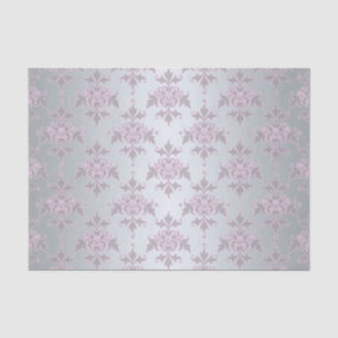 Fancy Silber und Rosa/Lila Damast Seidenpapier